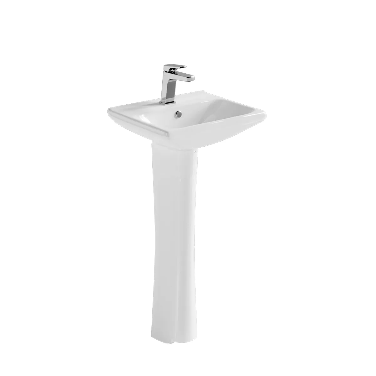 Monomando de Lavabo Quadratta con Lavabo de Pedestal Talas