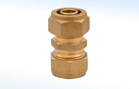 Cople Unión de Latón para Tubo de Plastico C/A Aluminio 81-UAL 